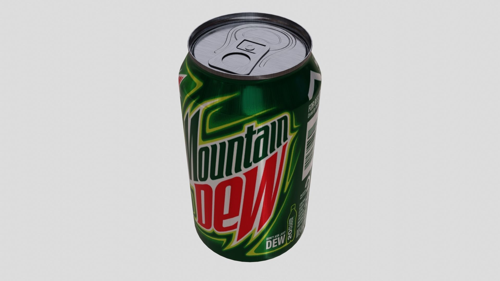 Mountain Dew Can Low-poly 3D model_11