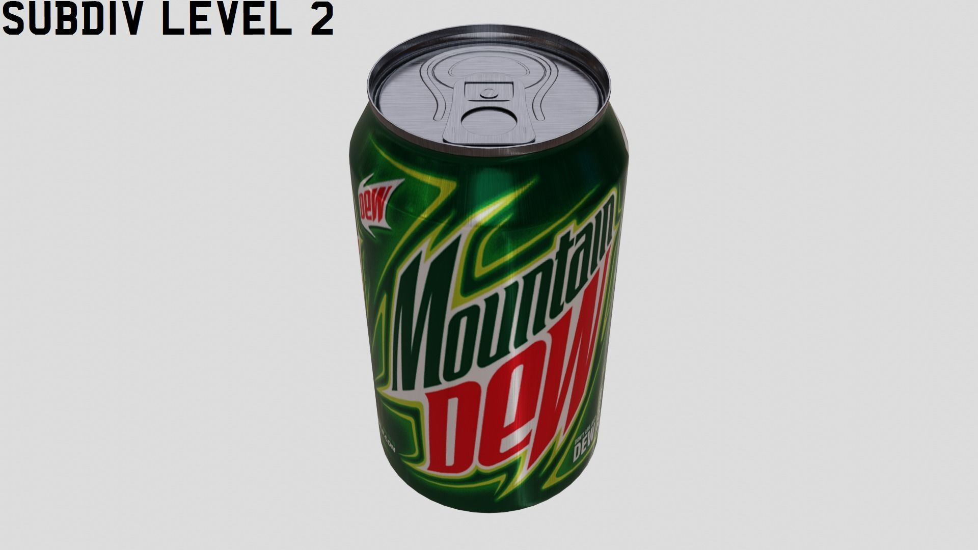 Mountain Dew Can Low-poly 3D model_14