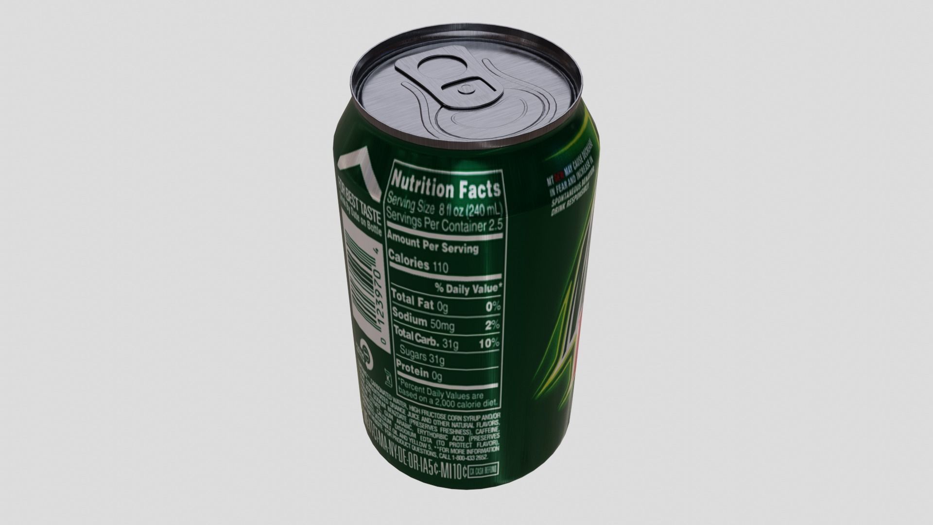 Mountain Dew Can Low-poly 3D model_7