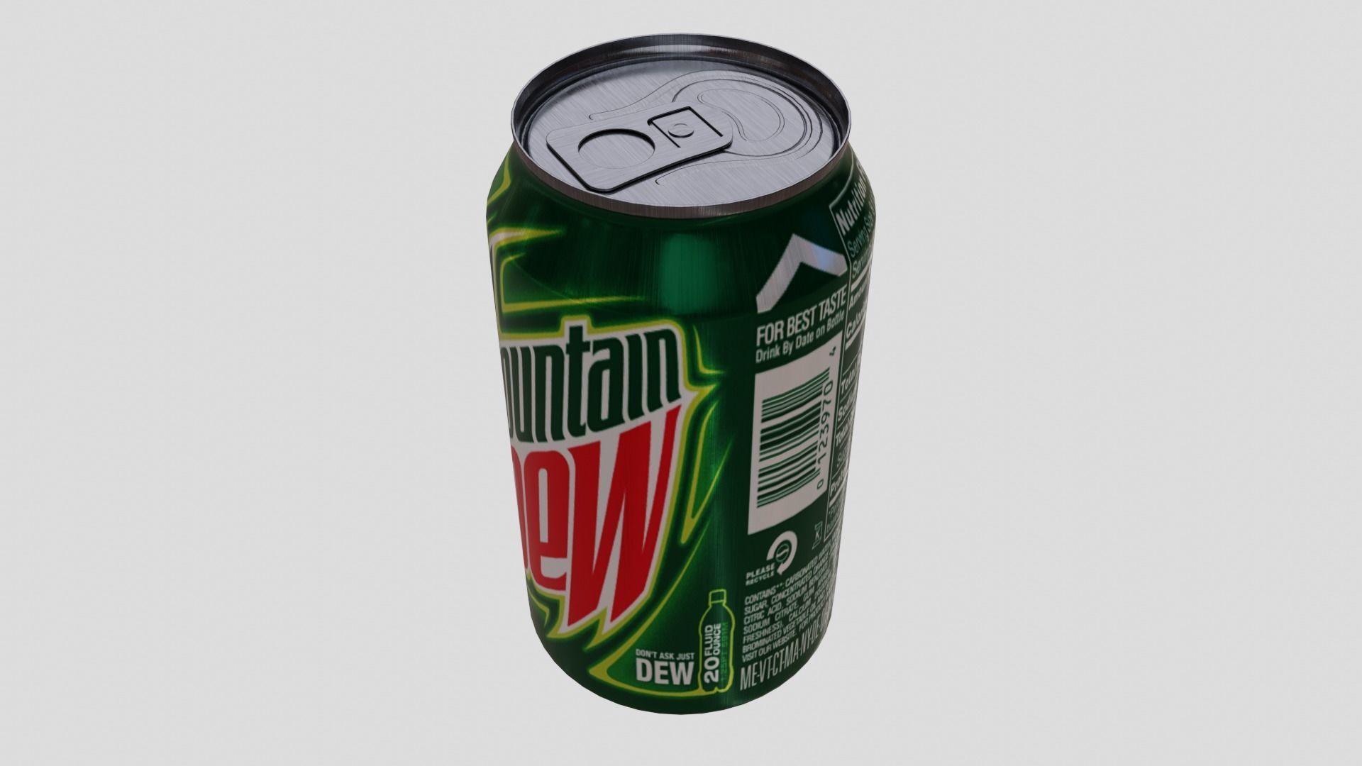 Mountain Dew Can Low-poly 3D model_10