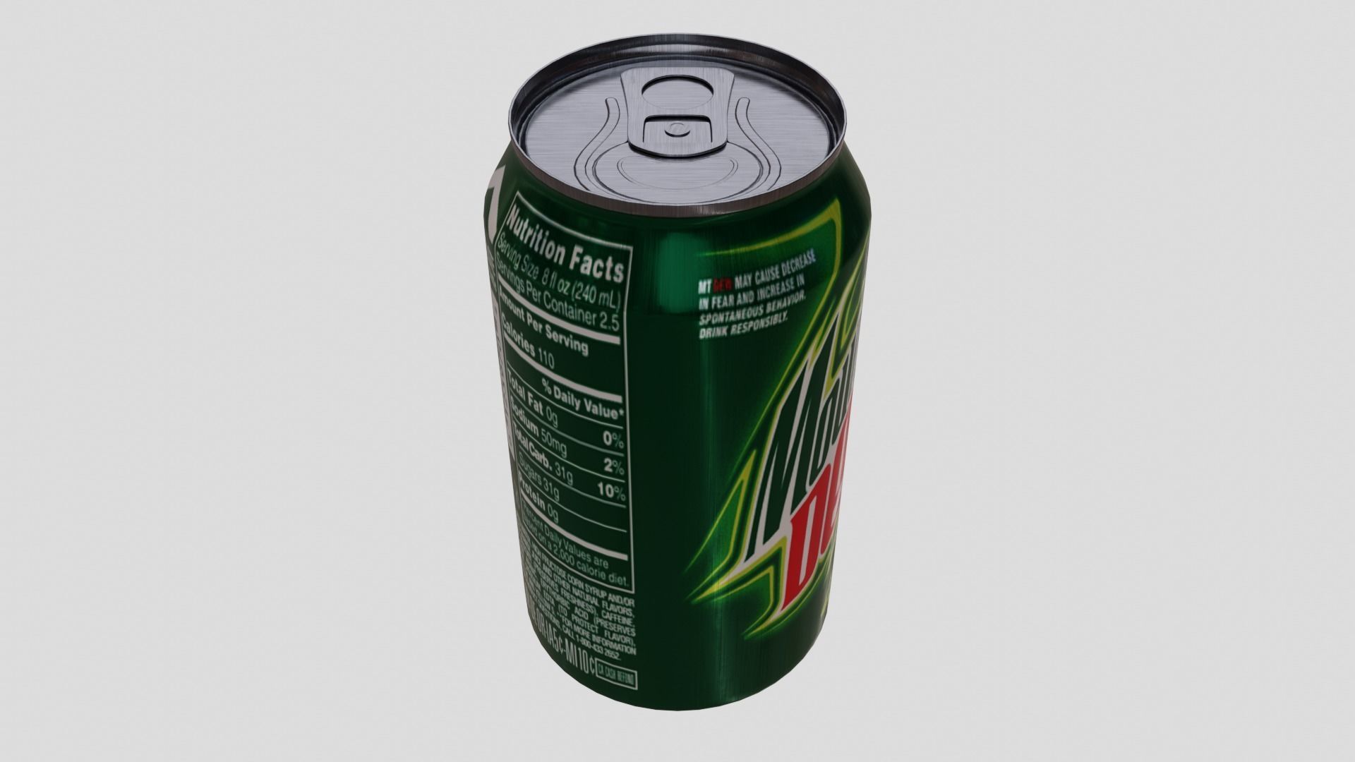 Mountain Dew Can Low-poly 3D model_6