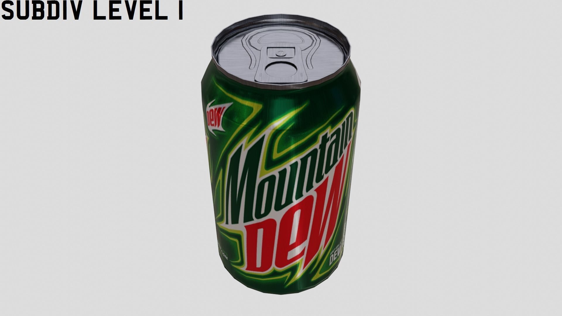 Mountain Dew Can Low-poly 3D model_13