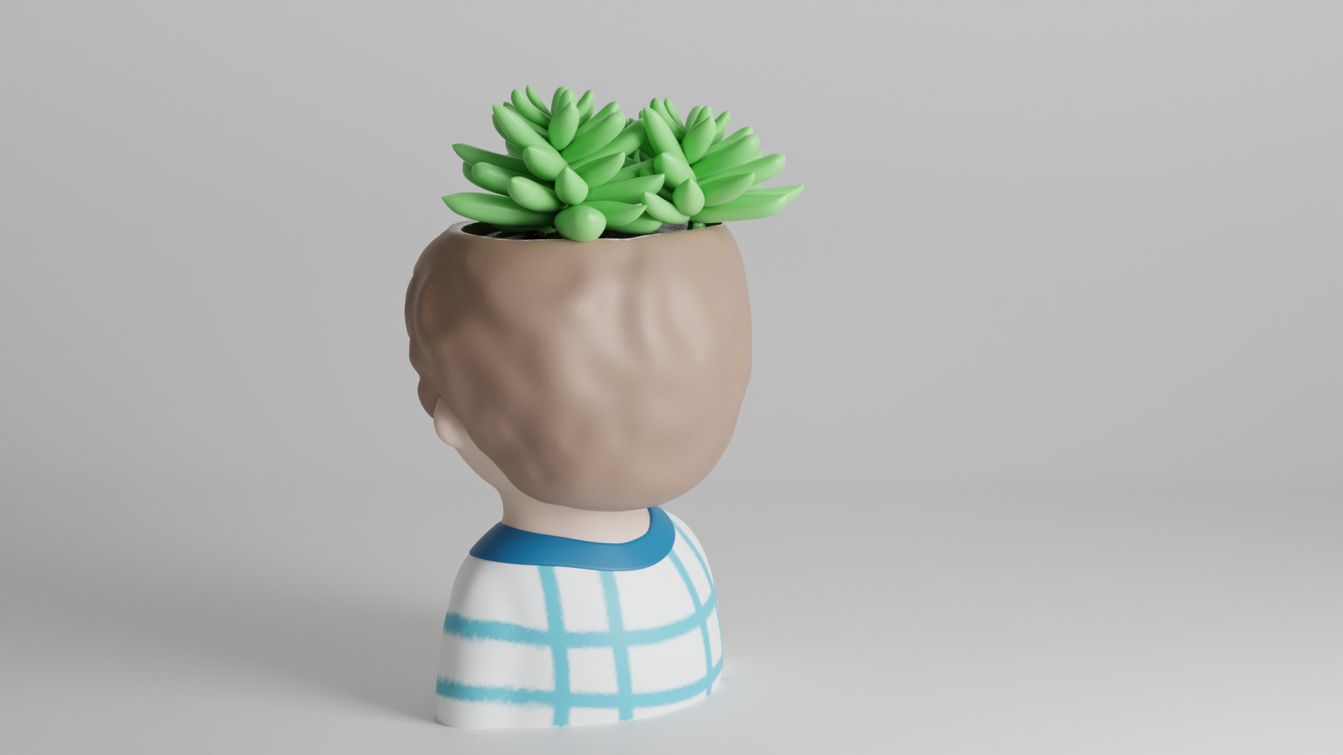Whimsical Boy Planter 3D print model_5