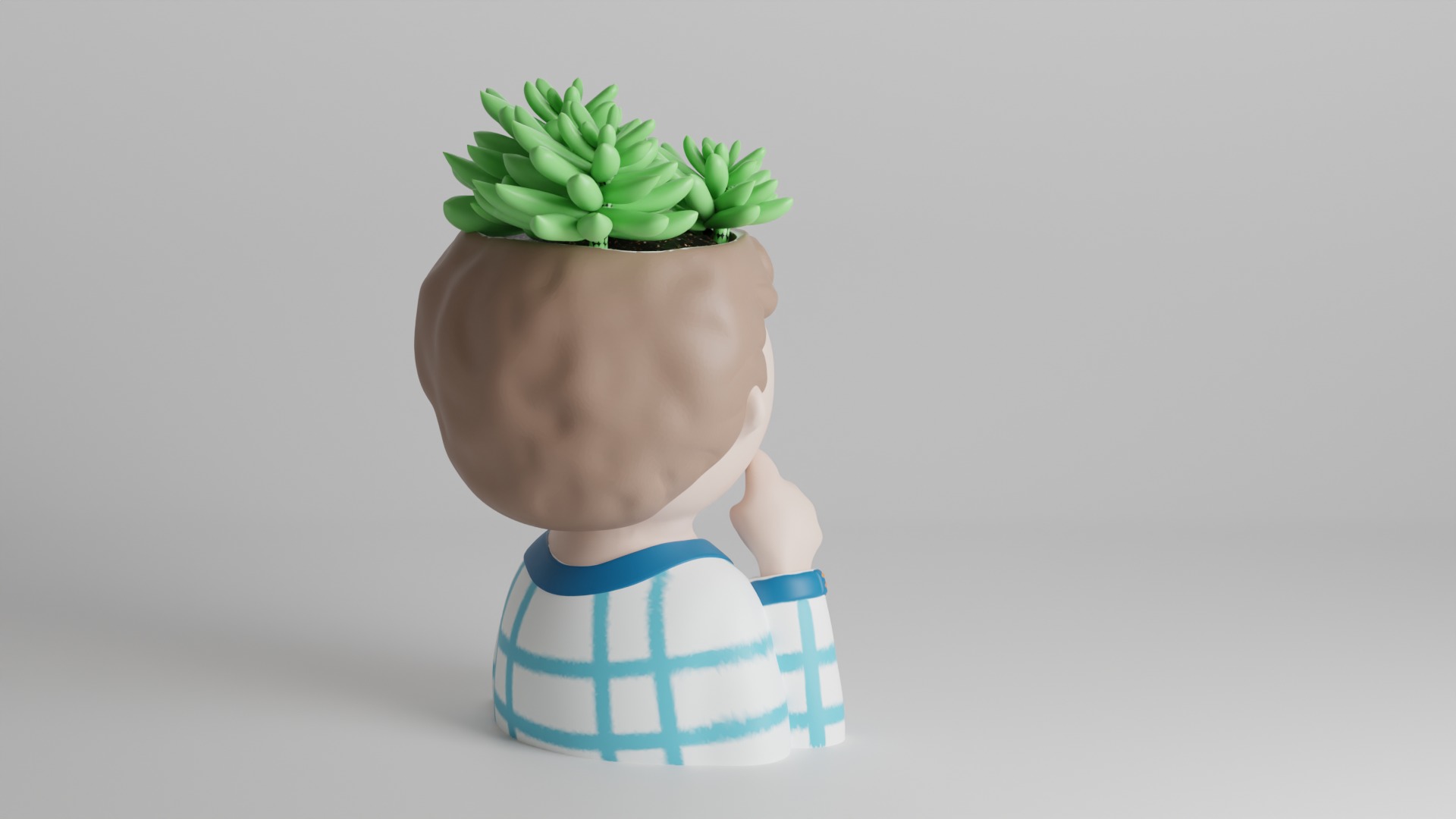 Whimsical Boy Planter 3D print model_3