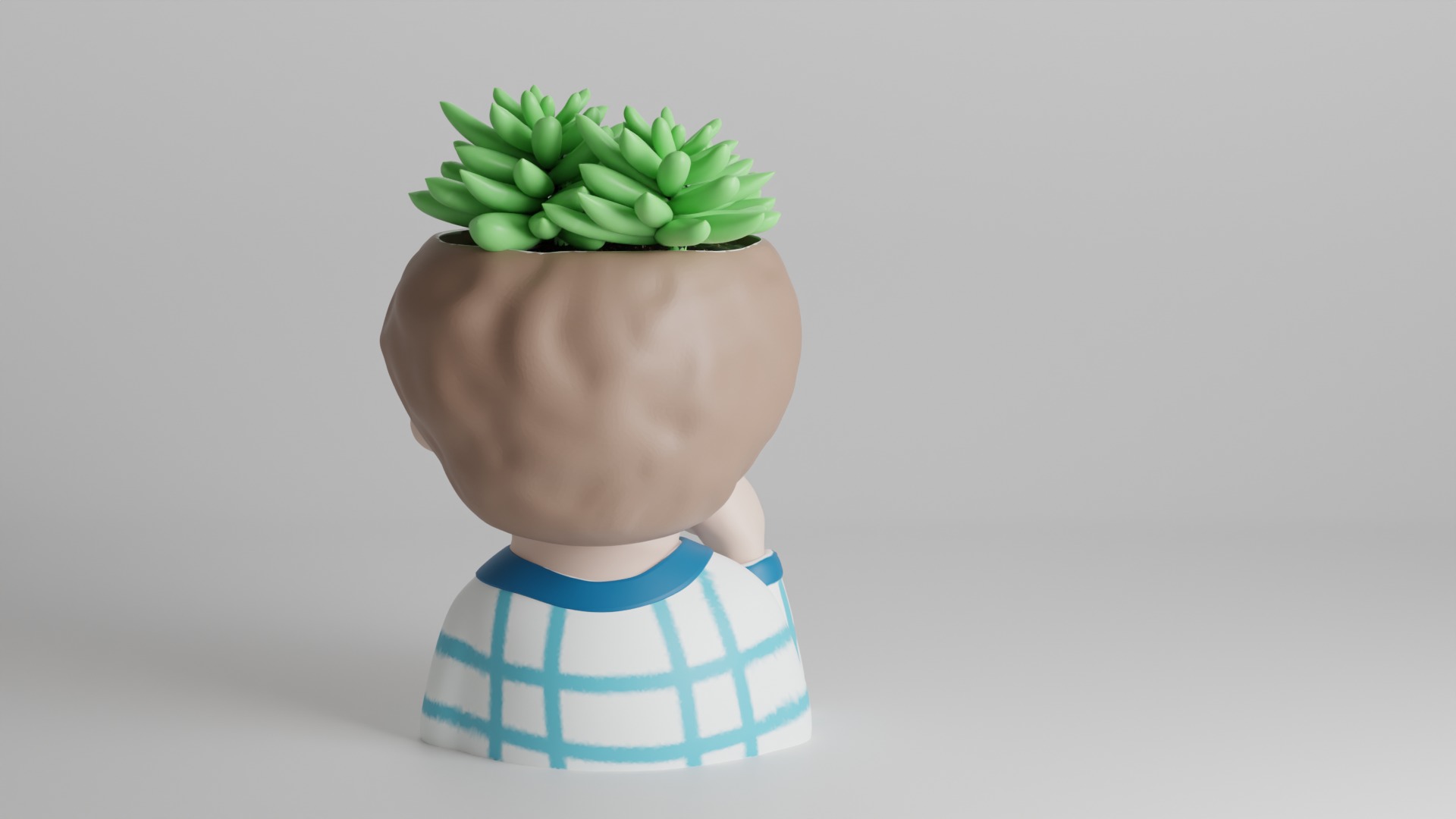 Whimsical Boy Planter 3D print model_4