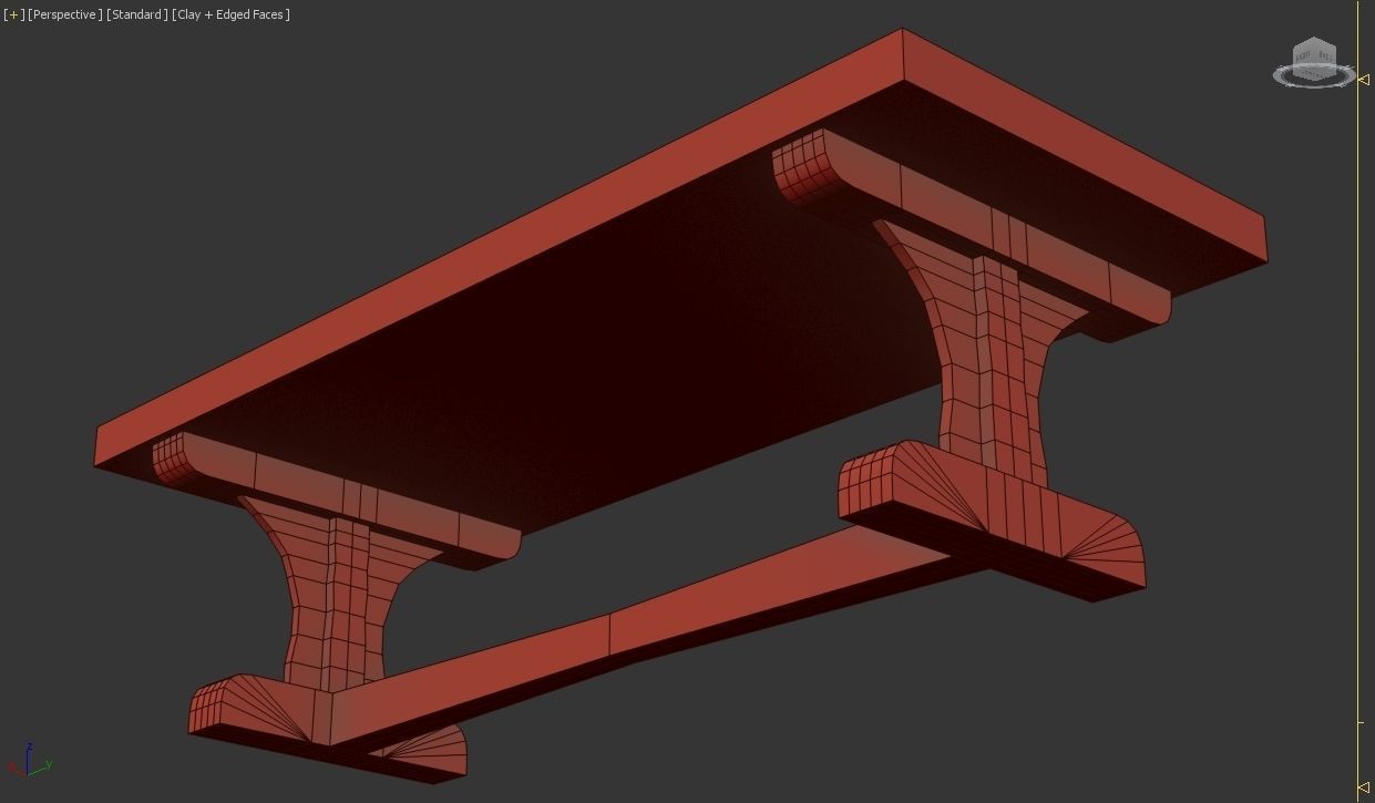 Desk Table Free 3D model_3