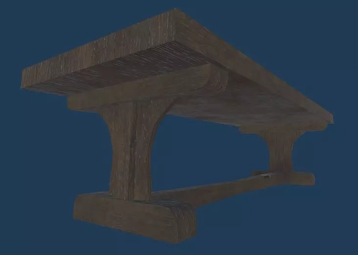 Desk Table Free 3D model_0