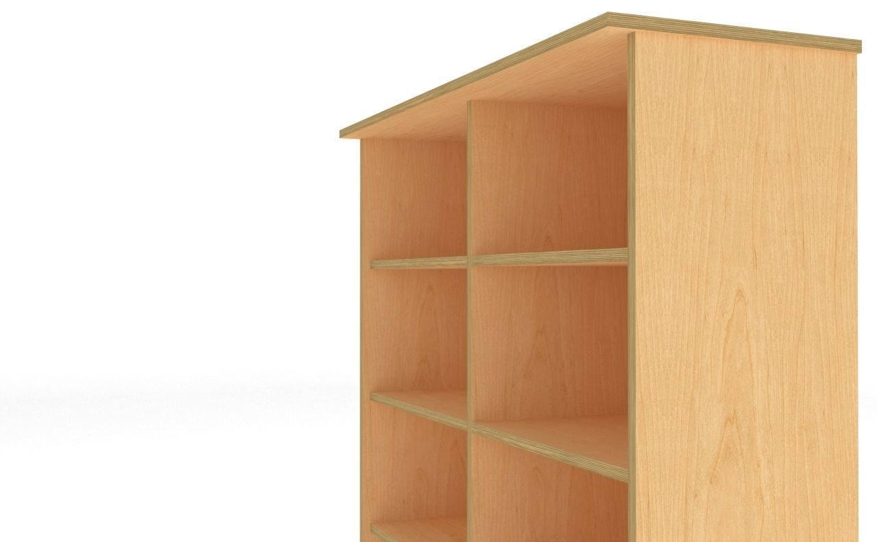 lowpoly bookshelf 2 plywood Low-poly 3D model_13