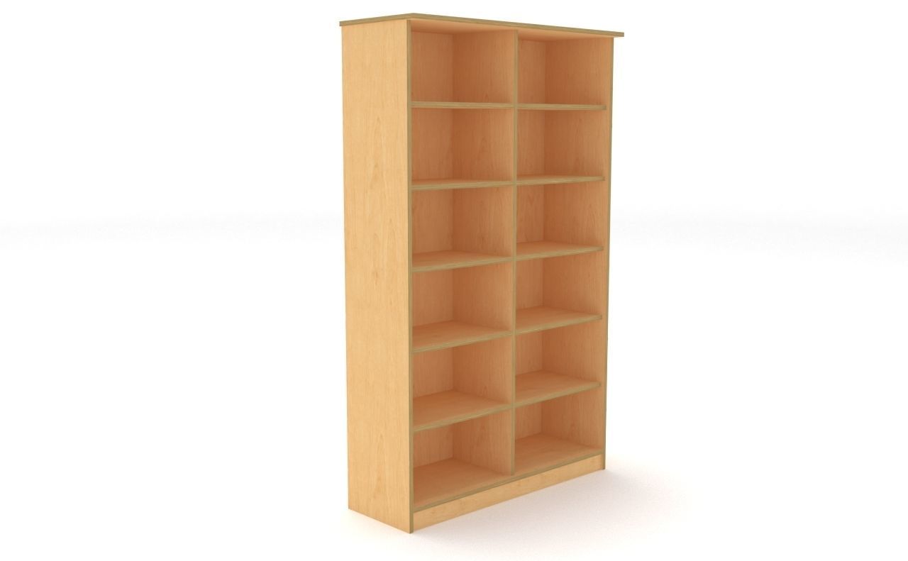 lowpoly bookshelf 2 plywood Low-poly 3D model_3