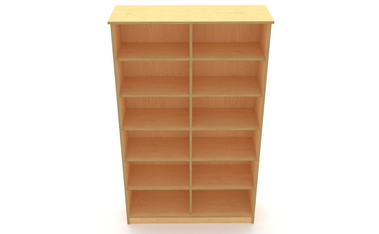 lowpoly bookshelf 2 plywood Low-poly 3D model_10