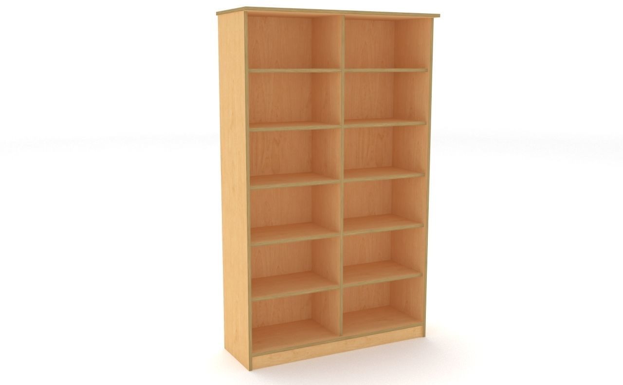 lowpoly bookshelf 2 plywood Low-poly 3D model_2