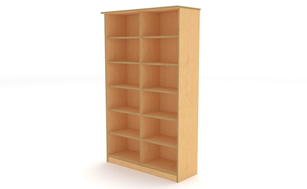 lowpoly bookshelf 2 plywood Low-poly 3D model_7