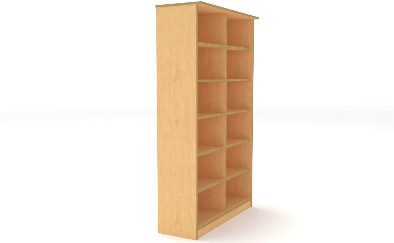 lowpoly bookshelf 2 plywood Low-poly 3D model_4