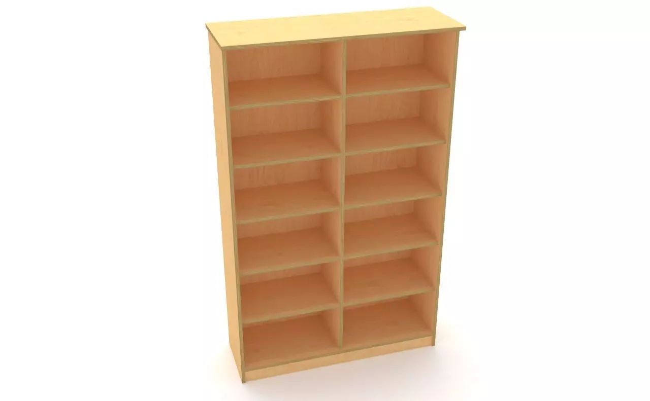 lowpoly bookshelf 2 plywood Low-poly 3D model_0