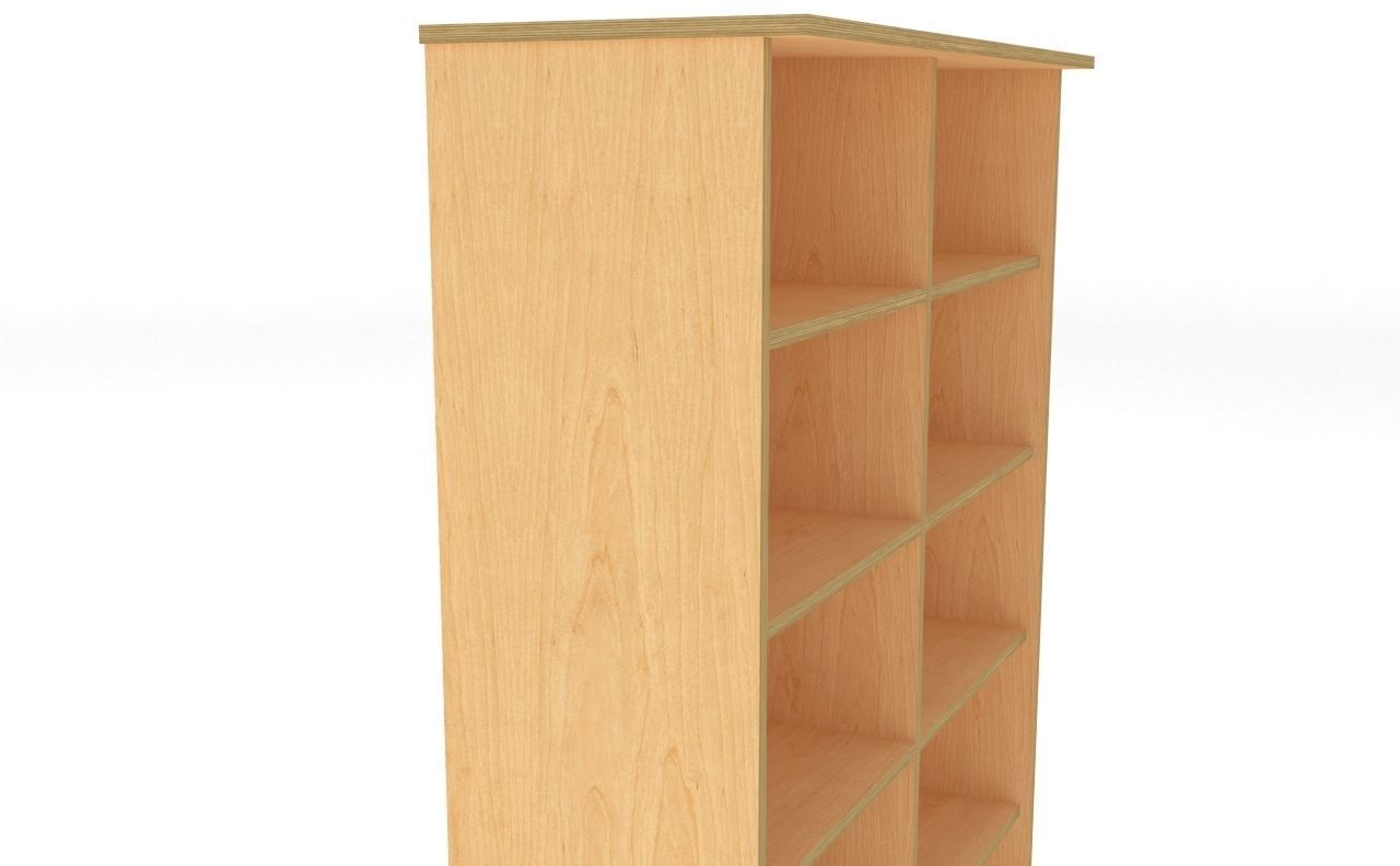 lowpoly bookshelf 2 plywood Low-poly 3D model_12