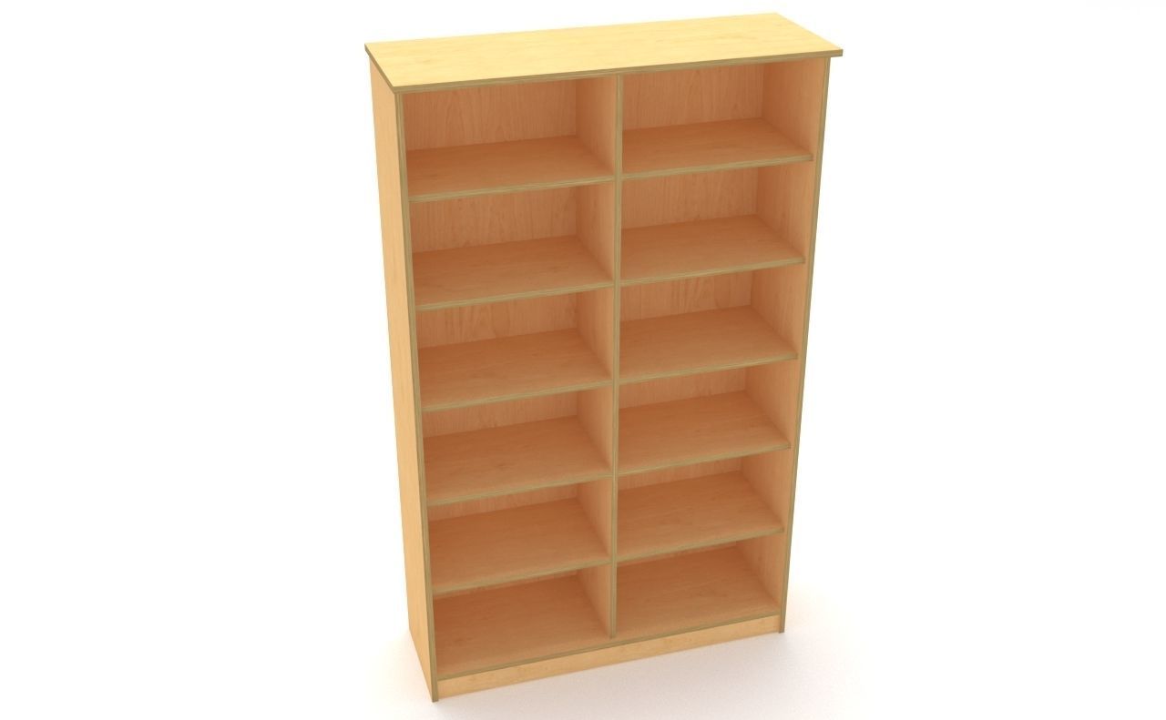 lowpoly bookshelf 2 plywood Low-poly 3D model_9