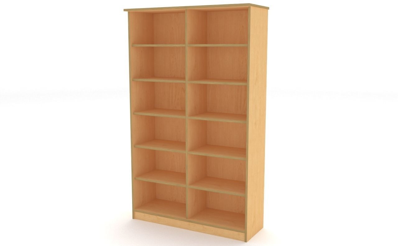 lowpoly bookshelf 2 plywood Low-poly 3D model_6
