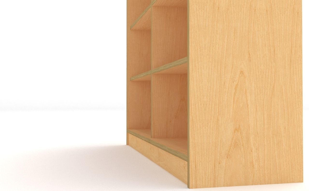 lowpoly bookshelf 2 plywood Low-poly 3D model_14