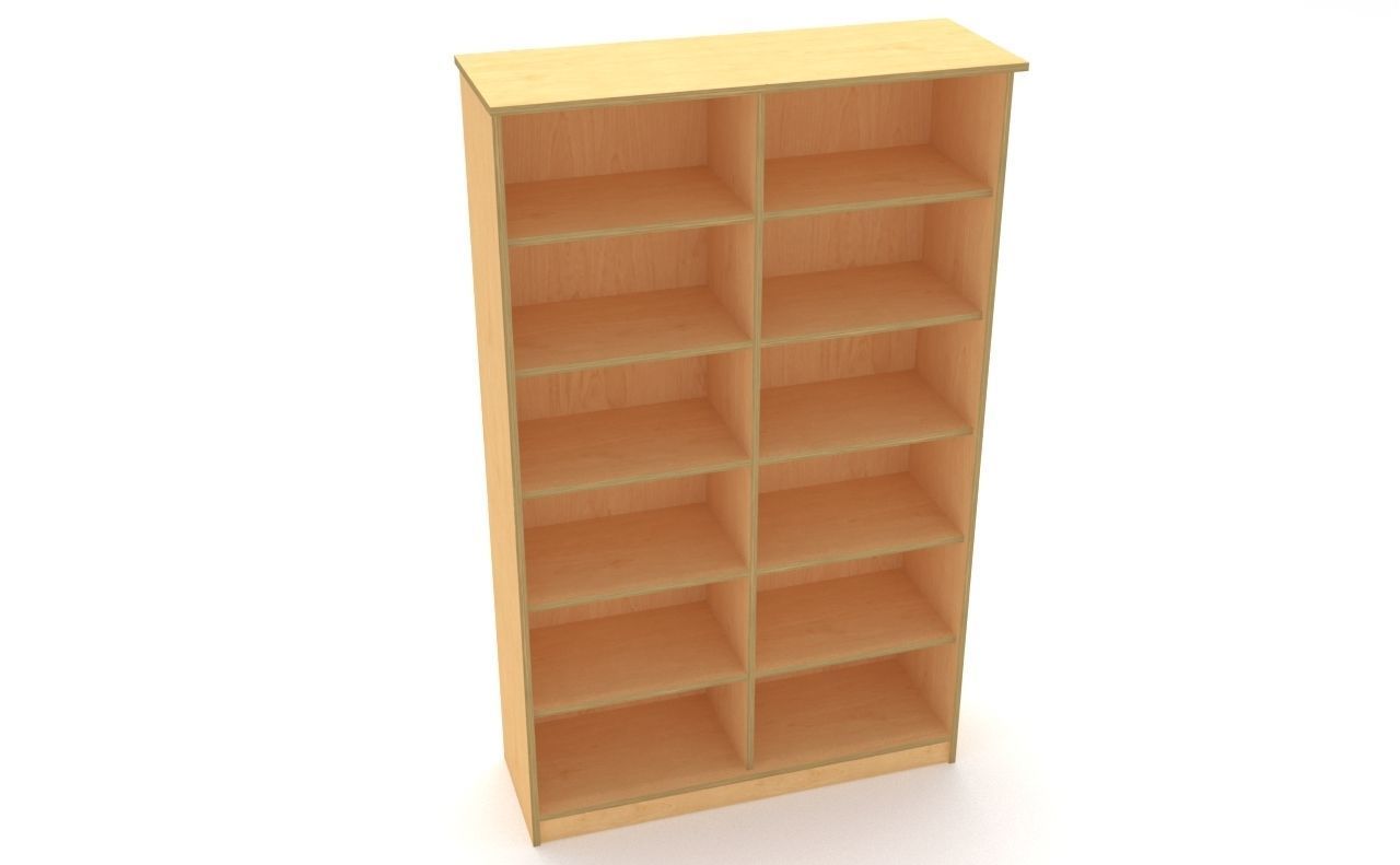 lowpoly bookshelf 2 plywood Low-poly 3D model_11