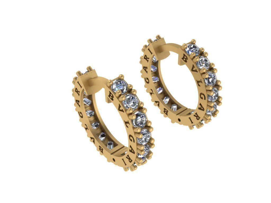 Bvlgari earrings 3D model_4