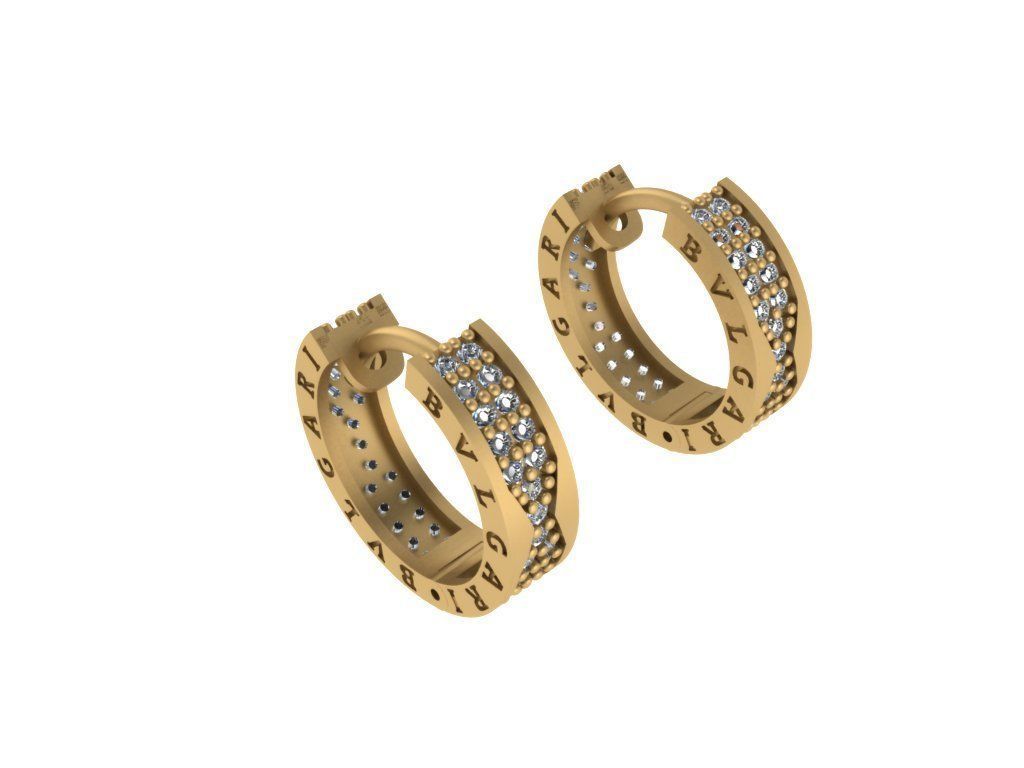 Bvlgari earrings 3D model_3