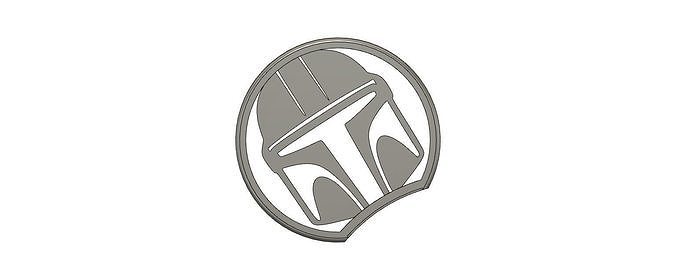 Mickey Mouse slide on Ear with Star Wars Mandalorian Helmet like 3D print model