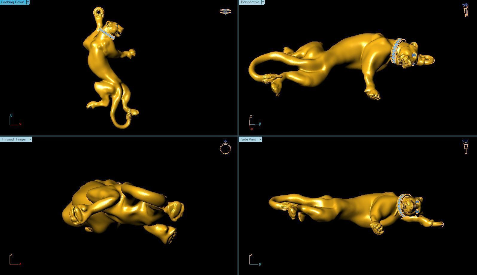 Tiger necklace 3D model_2