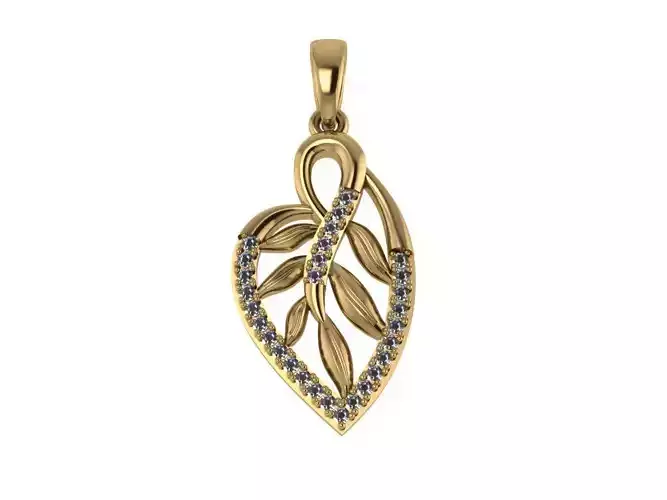 Gold necklace 3D model