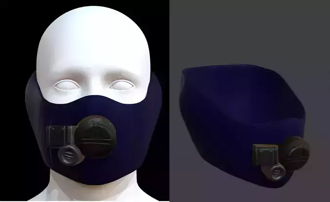 Gas mask helmet 3d model scifi Low-poly 