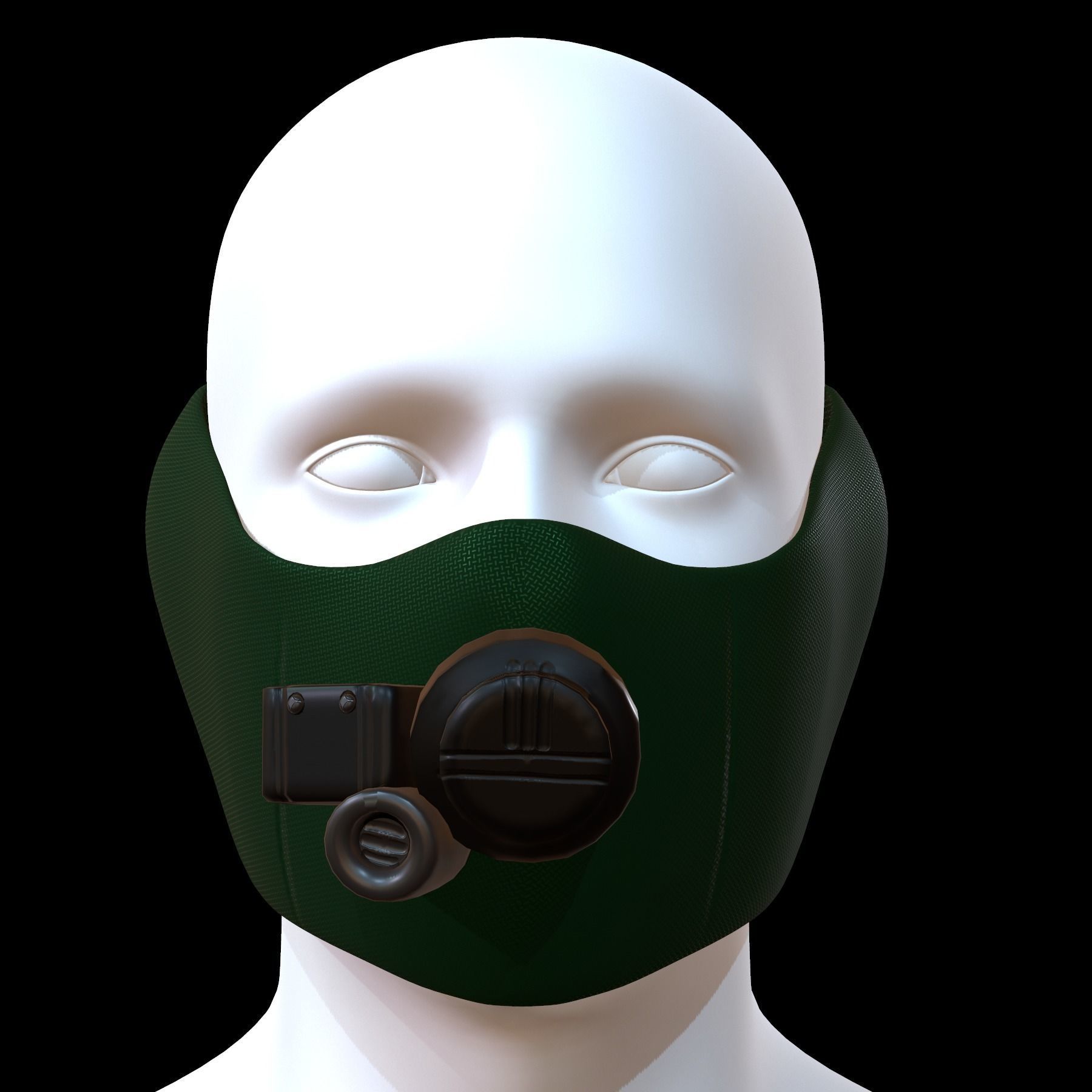 Gas mask helmet 3d model scifi Low-poly Low-poly 3D model_1
