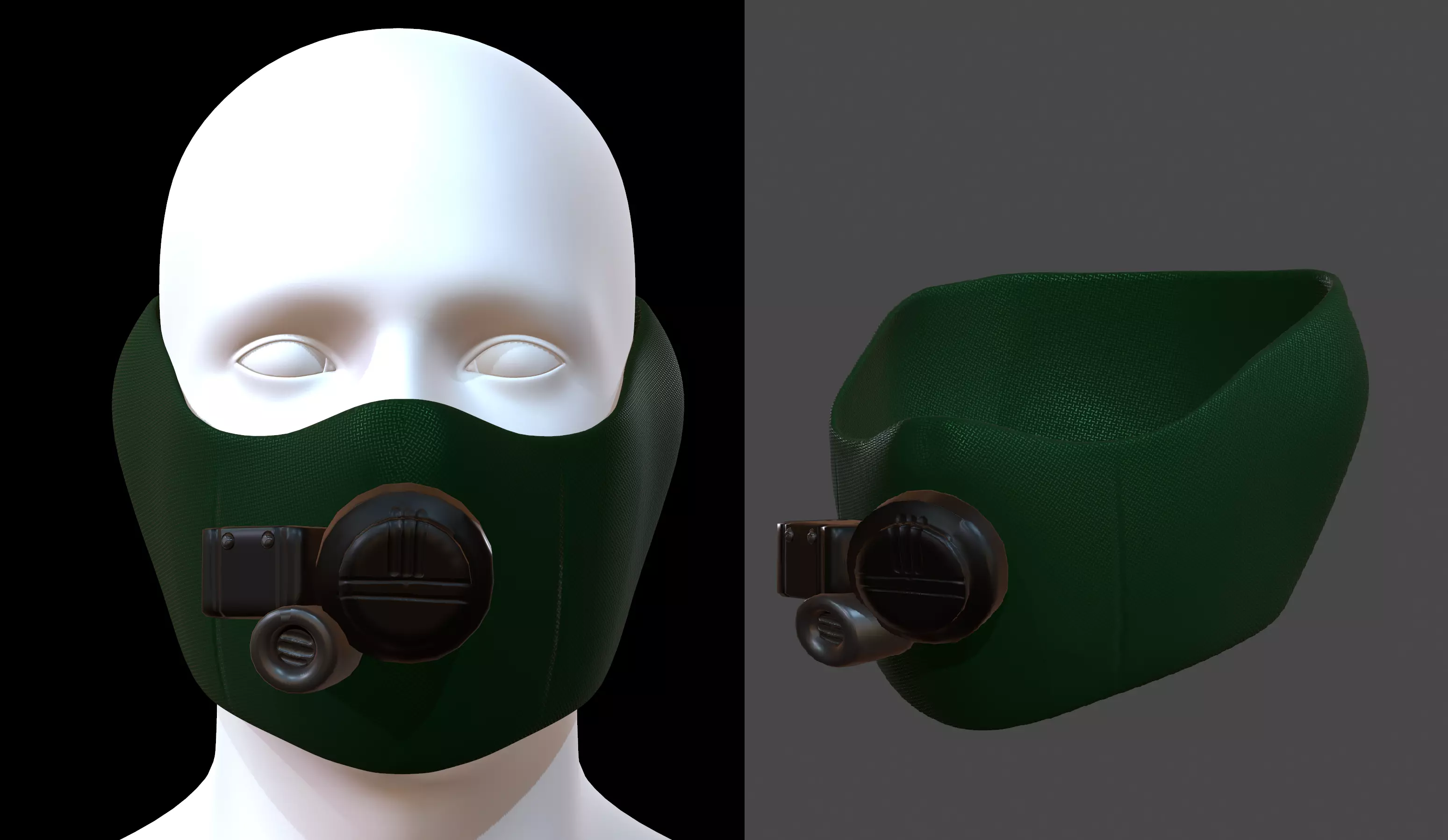 Gas mask helmet 3d model scifi Low-poly Low-poly 3D model_0