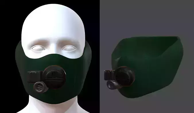 Gas mask helmet 3d model scifi Low-poly 
