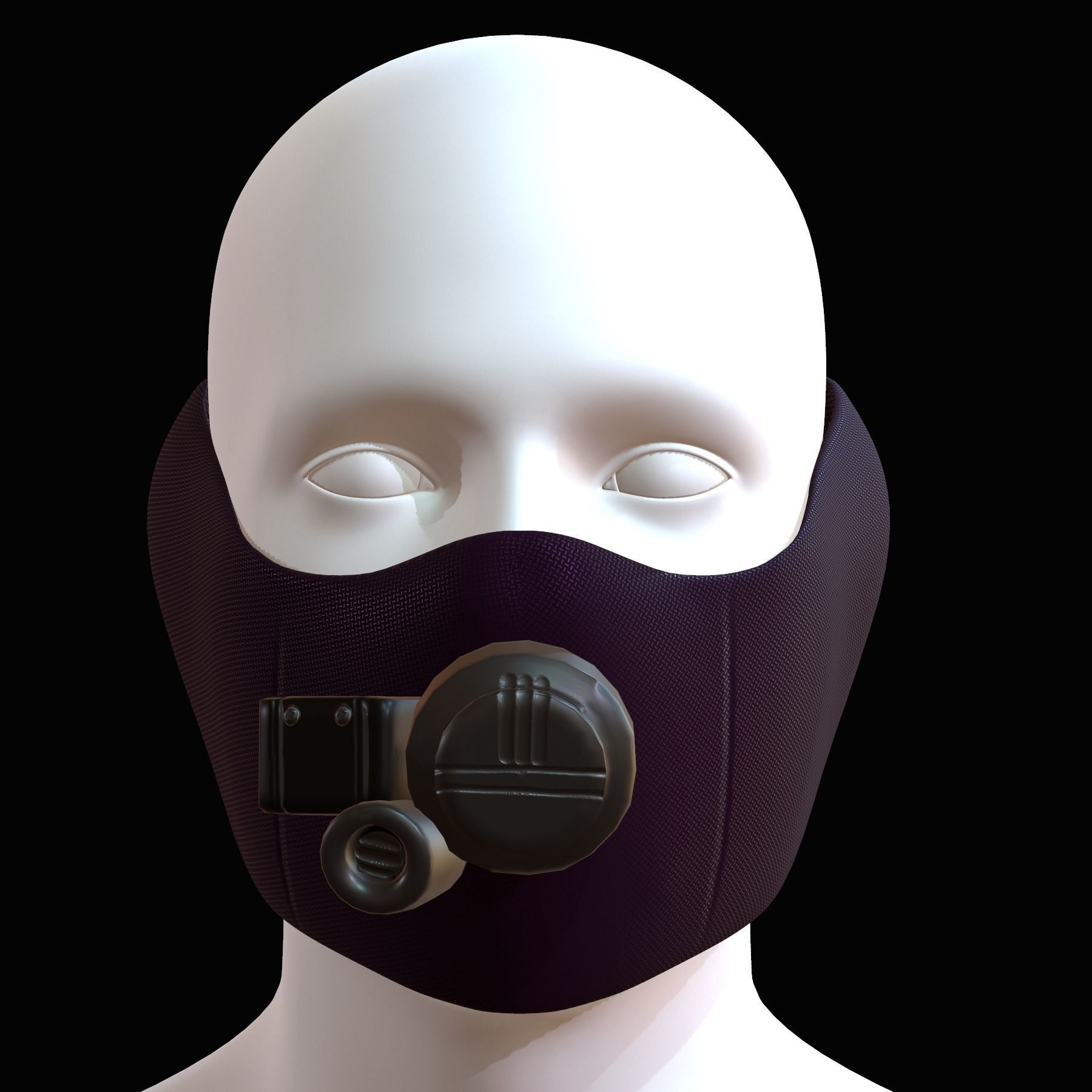 Gas mask helmet 3d model scifi Low-poly  Low-poly 3D model_1
