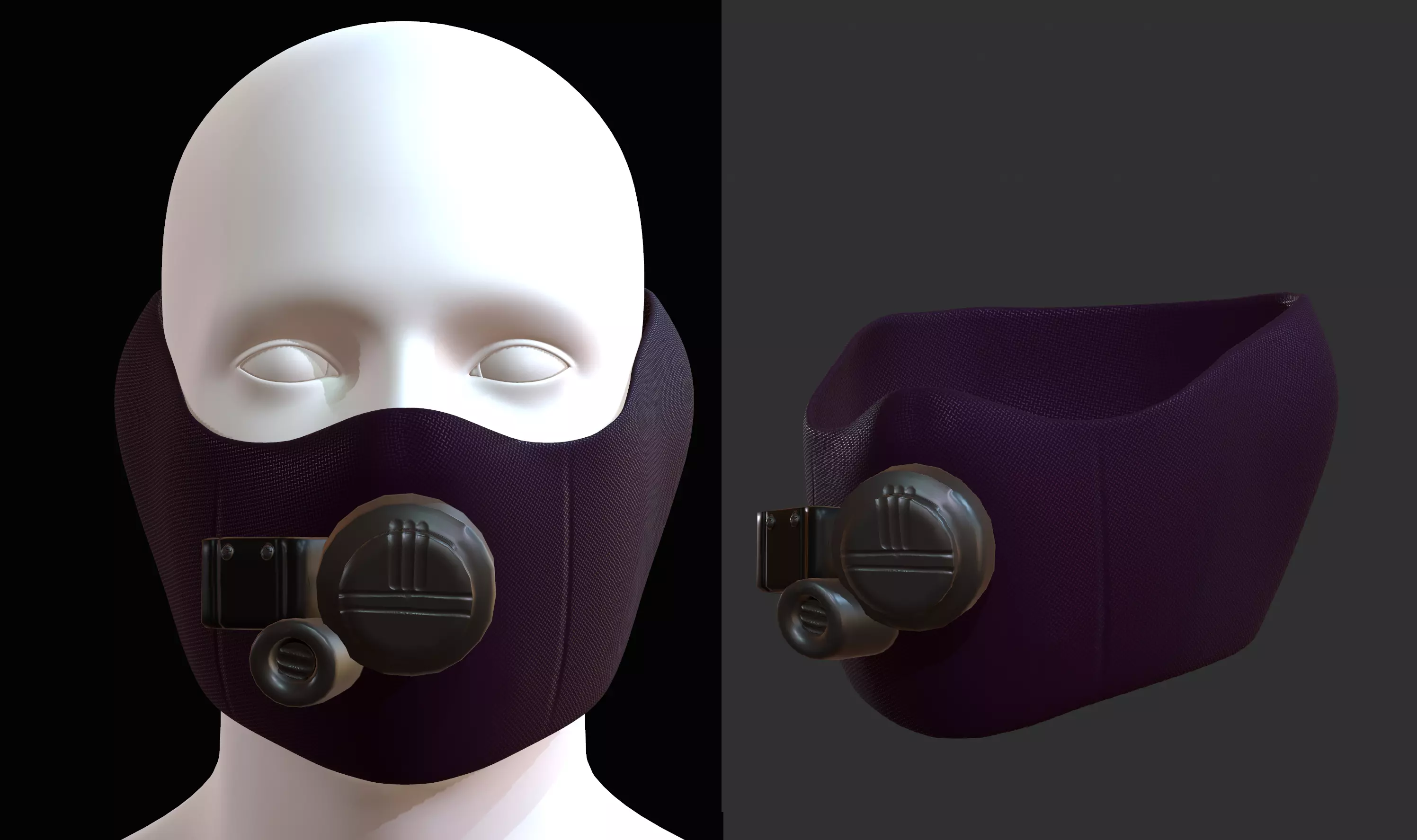 Gas mask helmet 3d model scifi Low-poly  Low-poly 3D model_0