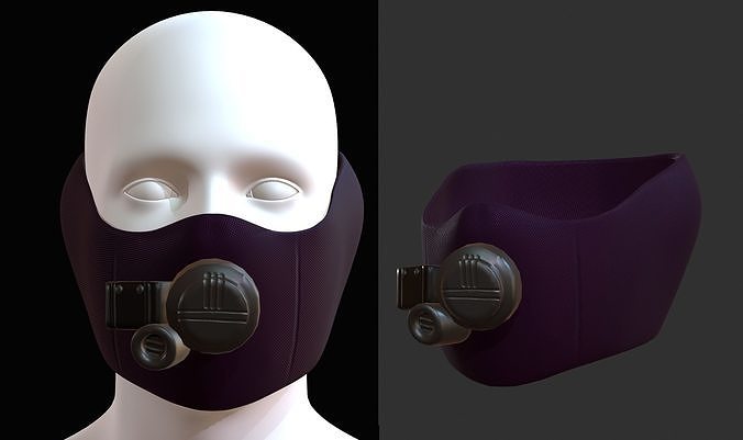 Gas mask helmet 3d model scifi Low-poly  Low-poly 3D model