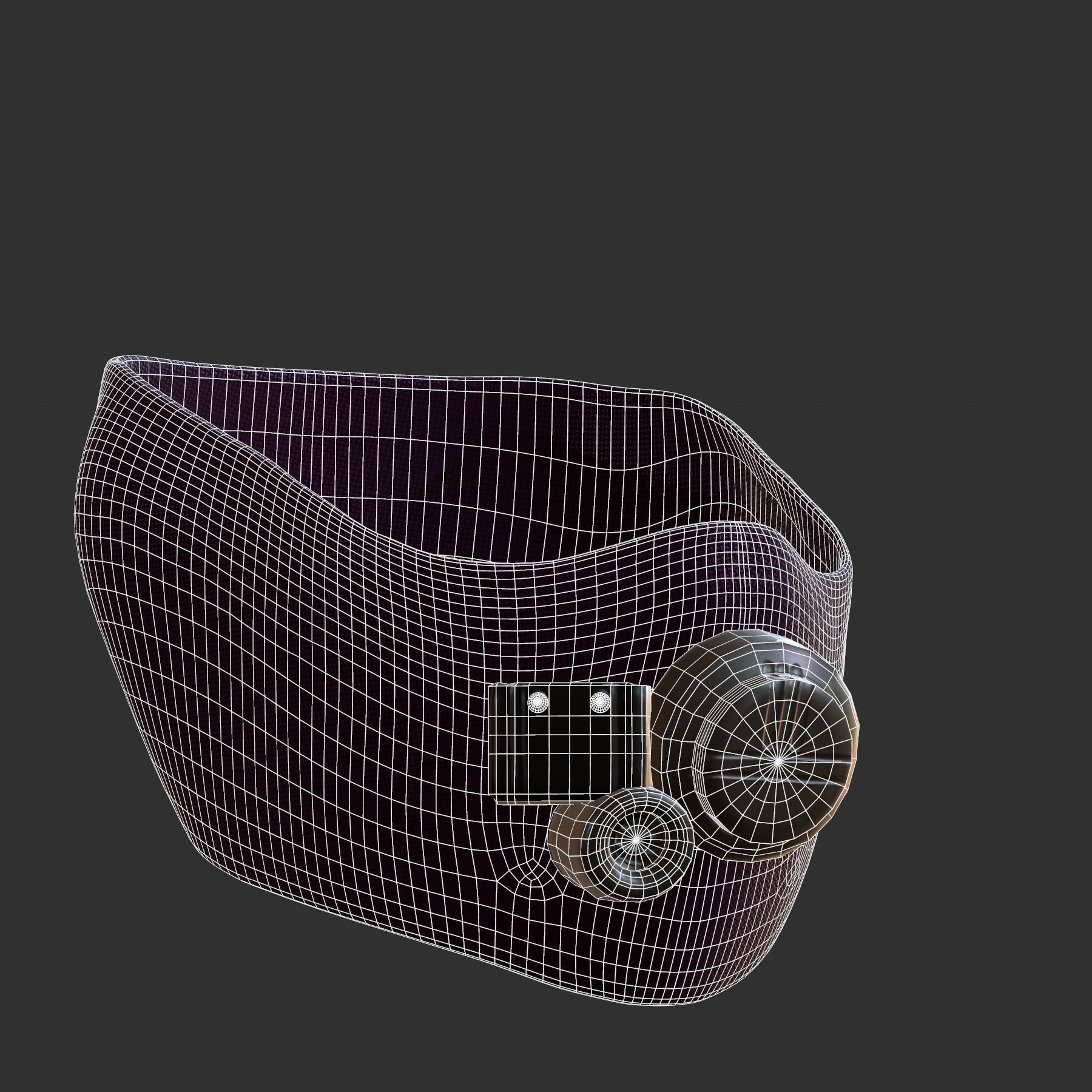 Gas mask helmet 3d model scifi Low-poly  Low-poly 3D model_9