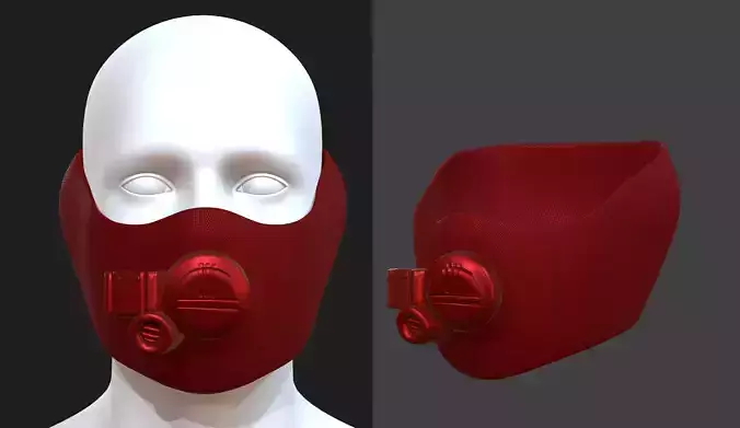 Gas mask helmet 3d model scifi Low-poly 