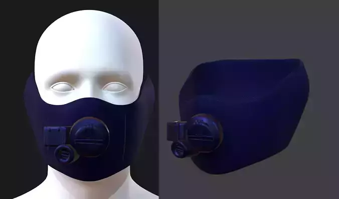 Gas mask helmet 3d model scifi Low-poly 