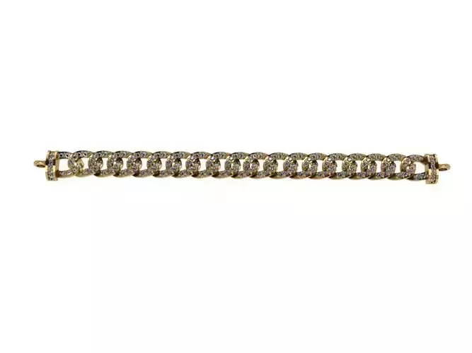 Chain gold bracelet with diamonds
