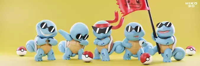 Squirtle Squad - Pokemon toys - Fan Art -  3D print model