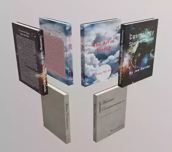 Book 3D model cosmology space and time cover