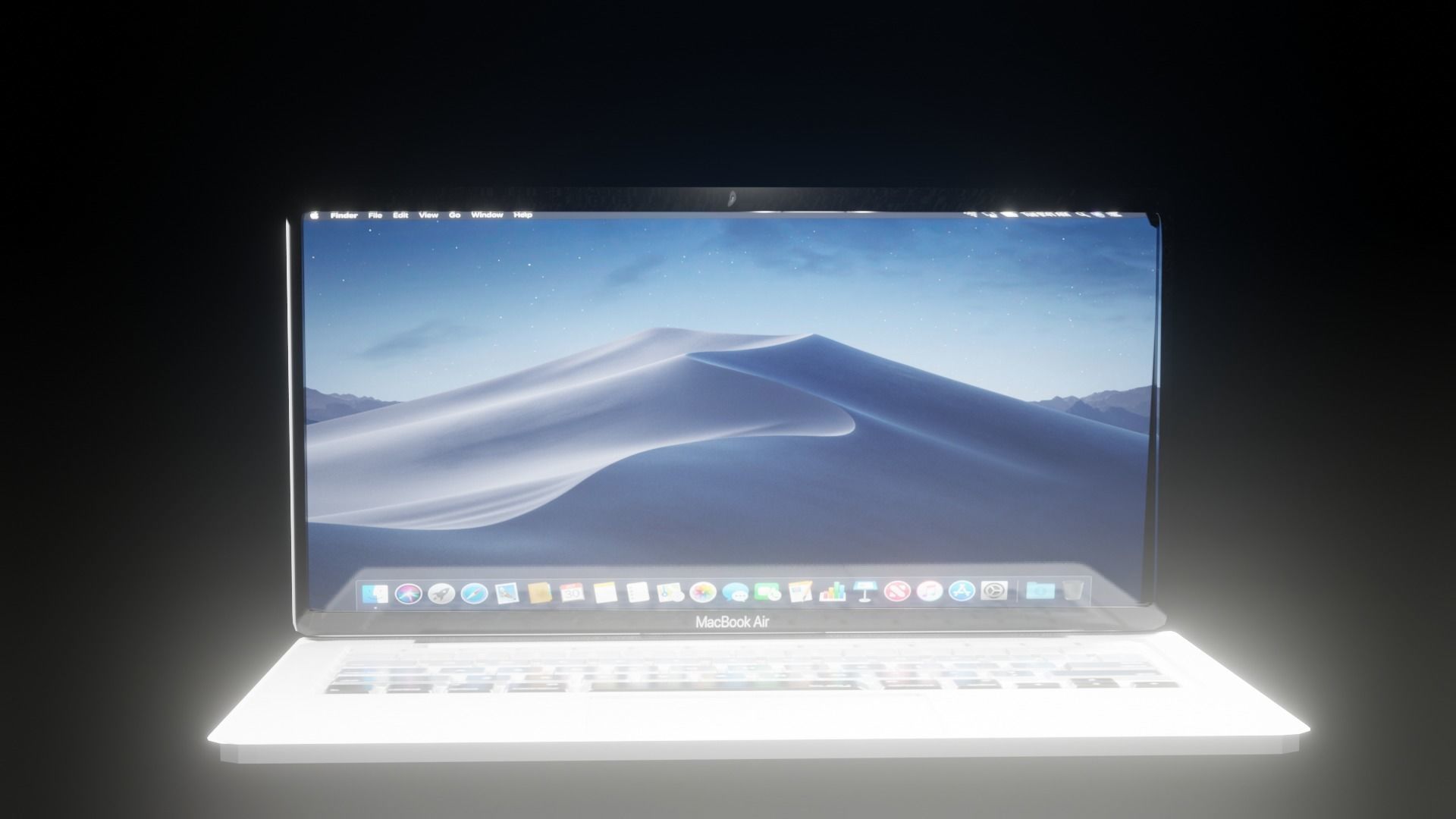 Laptop Macbook Air Lowpoly  Low-poly 3D model_3