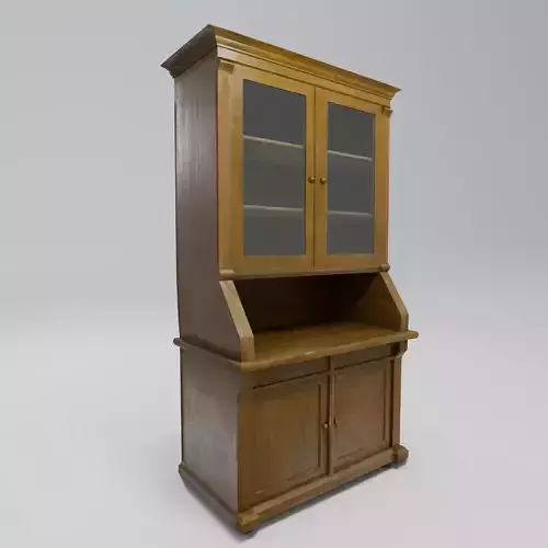 Used Wooden Cupboad Low-poly 3D model