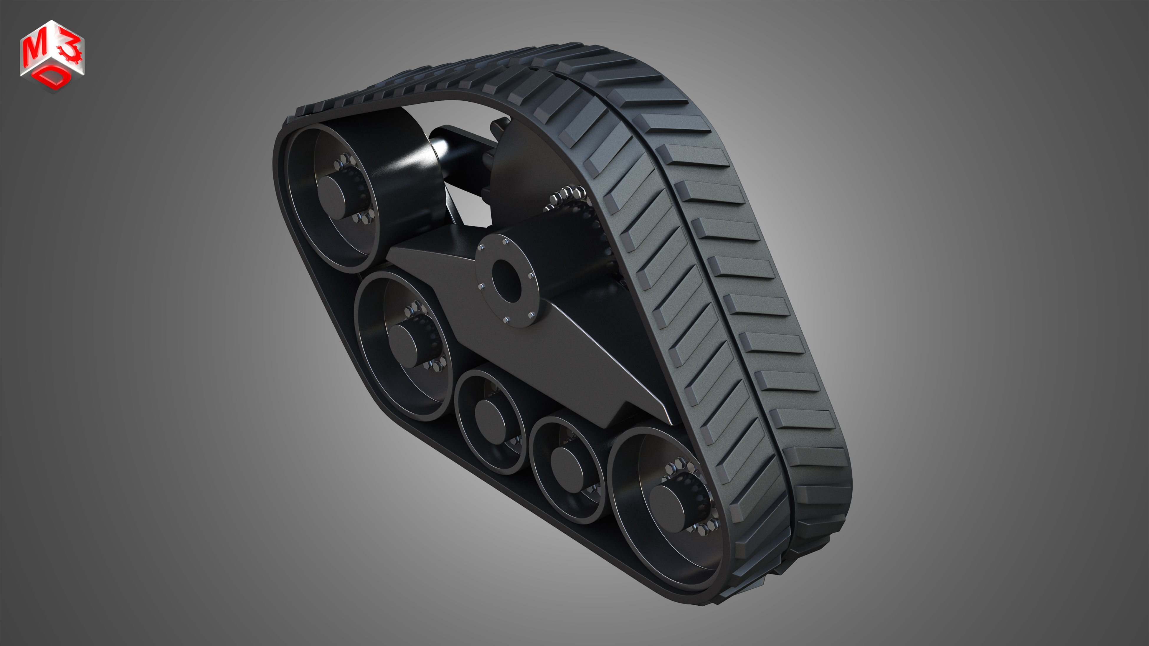  Rubber Track System 3 - Combine Harvester - Crawler Tractor  3D model_9
