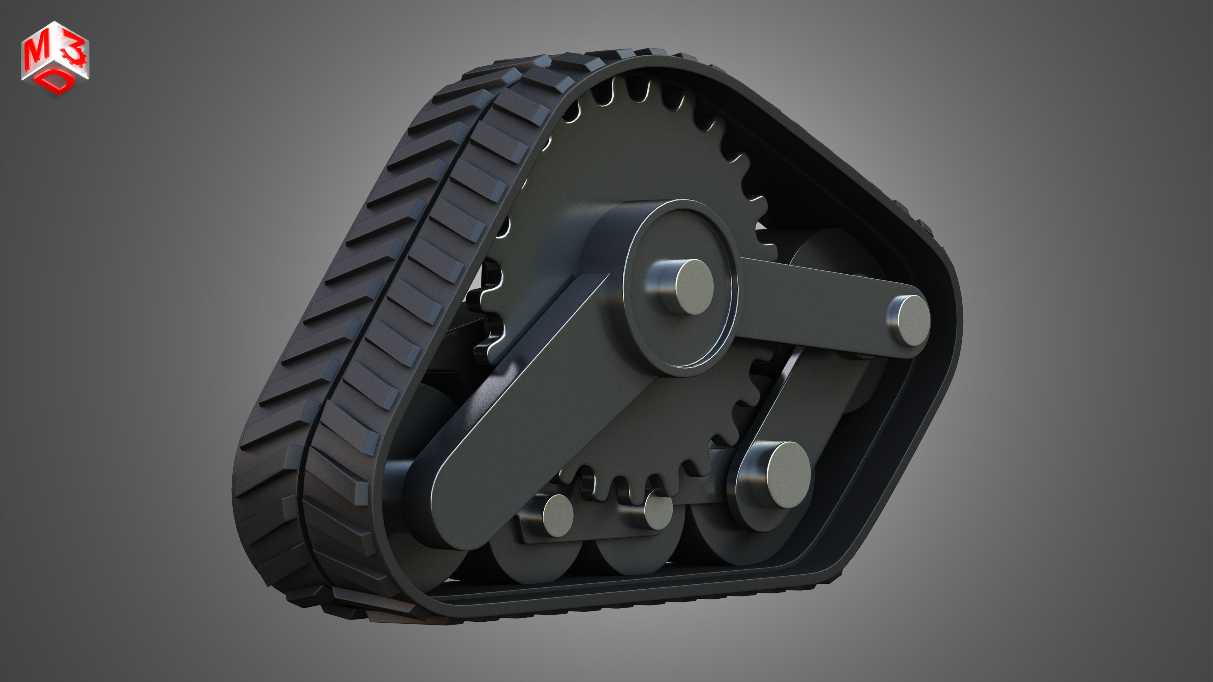  Rubber Track System 3 - Combine Harvester - Crawler Tractor  3D model_1