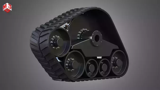  Rubber Track System 3 - Combine Harvester - Crawler Tractor  3D model
