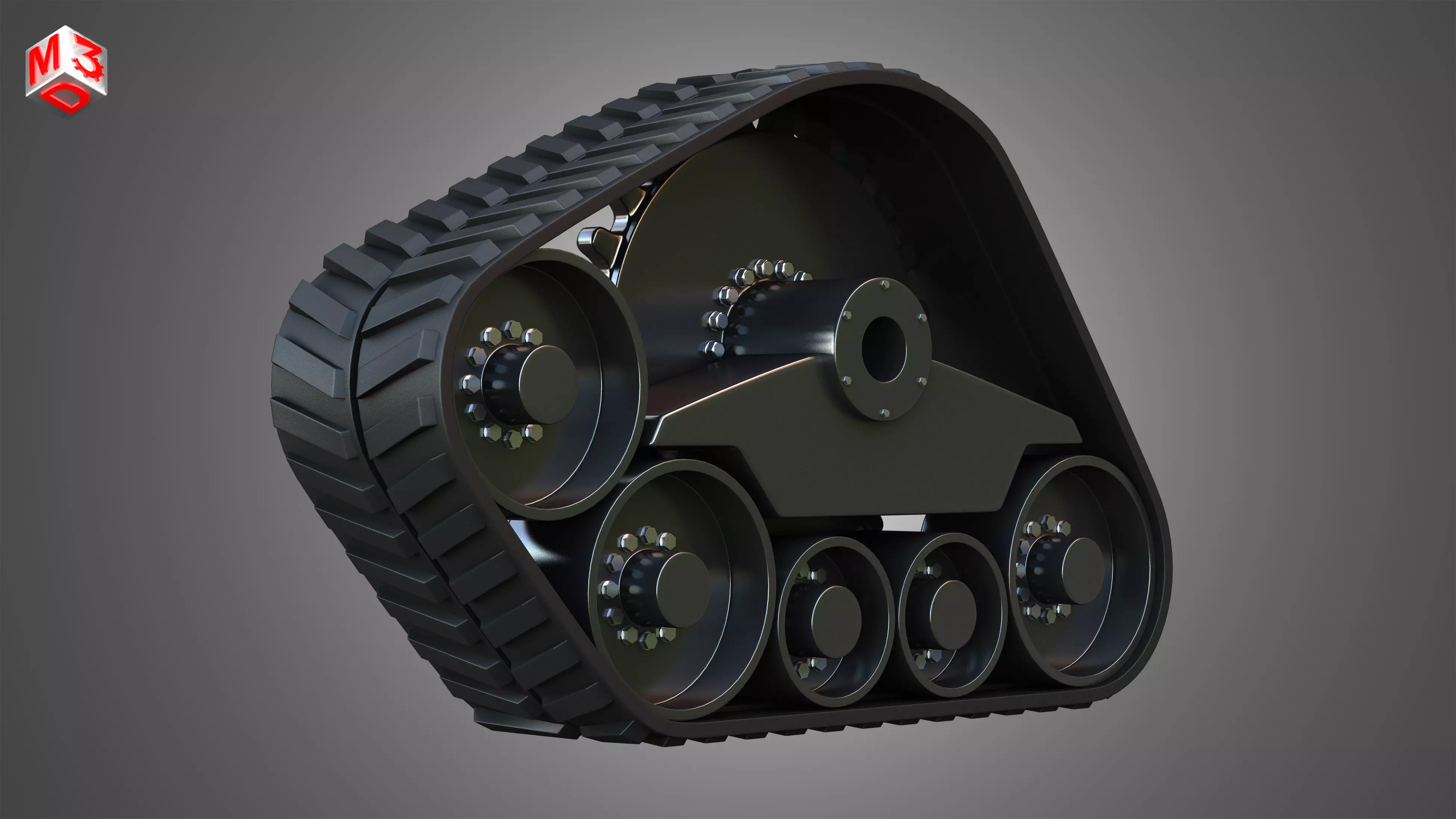  Rubber Track System 3 - Combine Harvester - Crawler Tractor  3D model_0