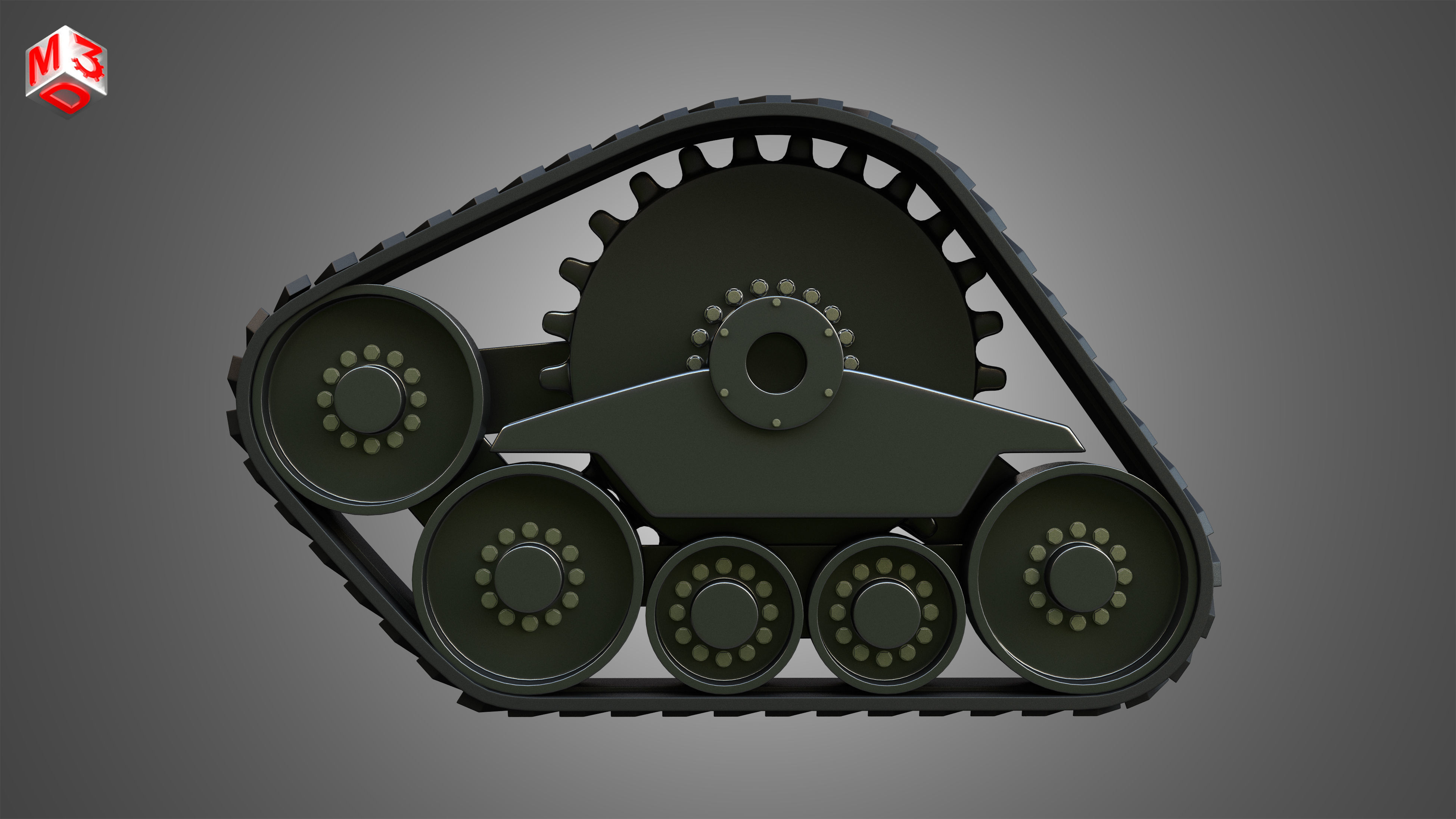  Rubber Track System 3 - Combine Harvester - Crawler Tractor  3D model_4