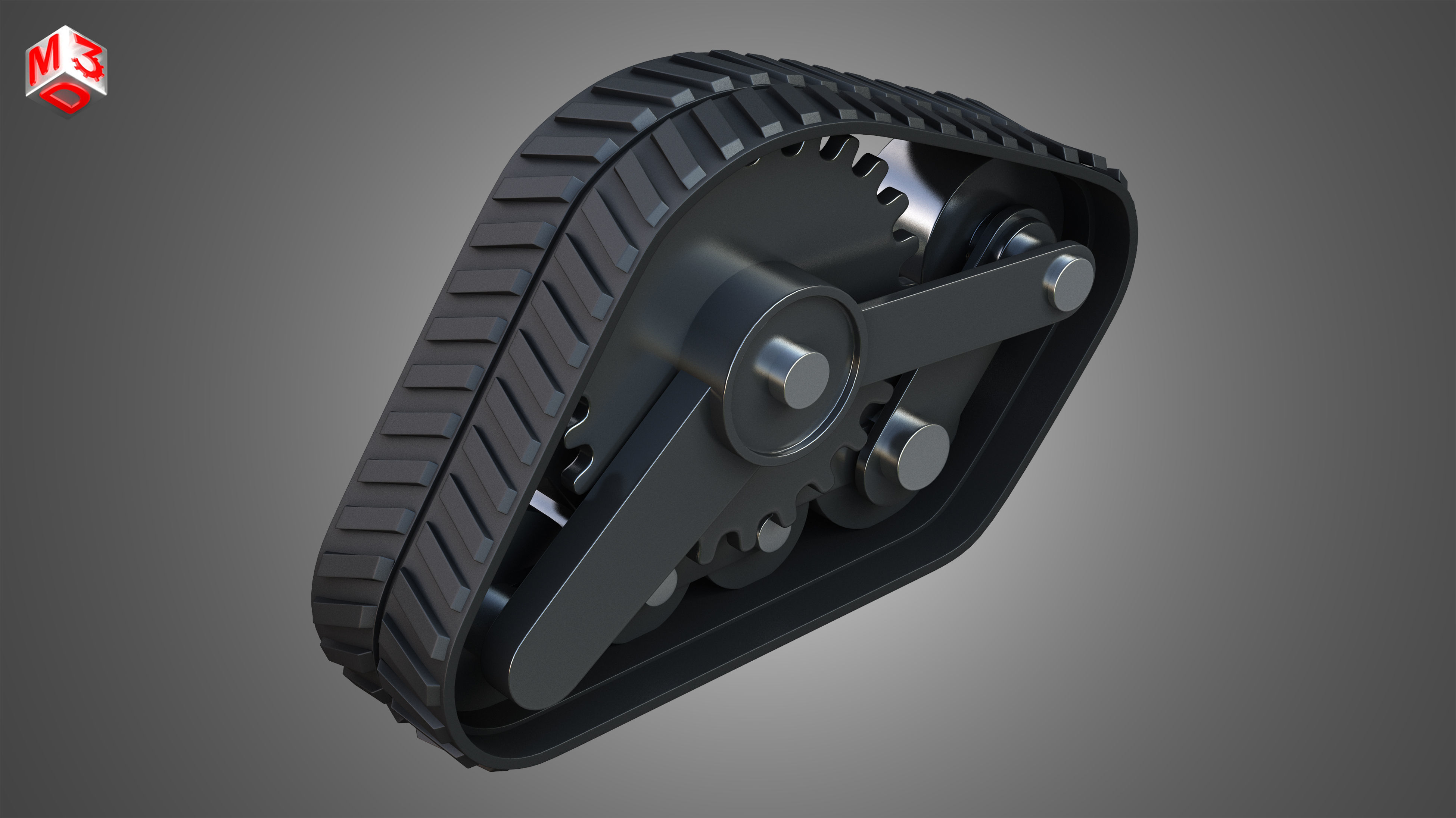  Rubber Track System 3 - Combine Harvester - Crawler Tractor  3D model_7