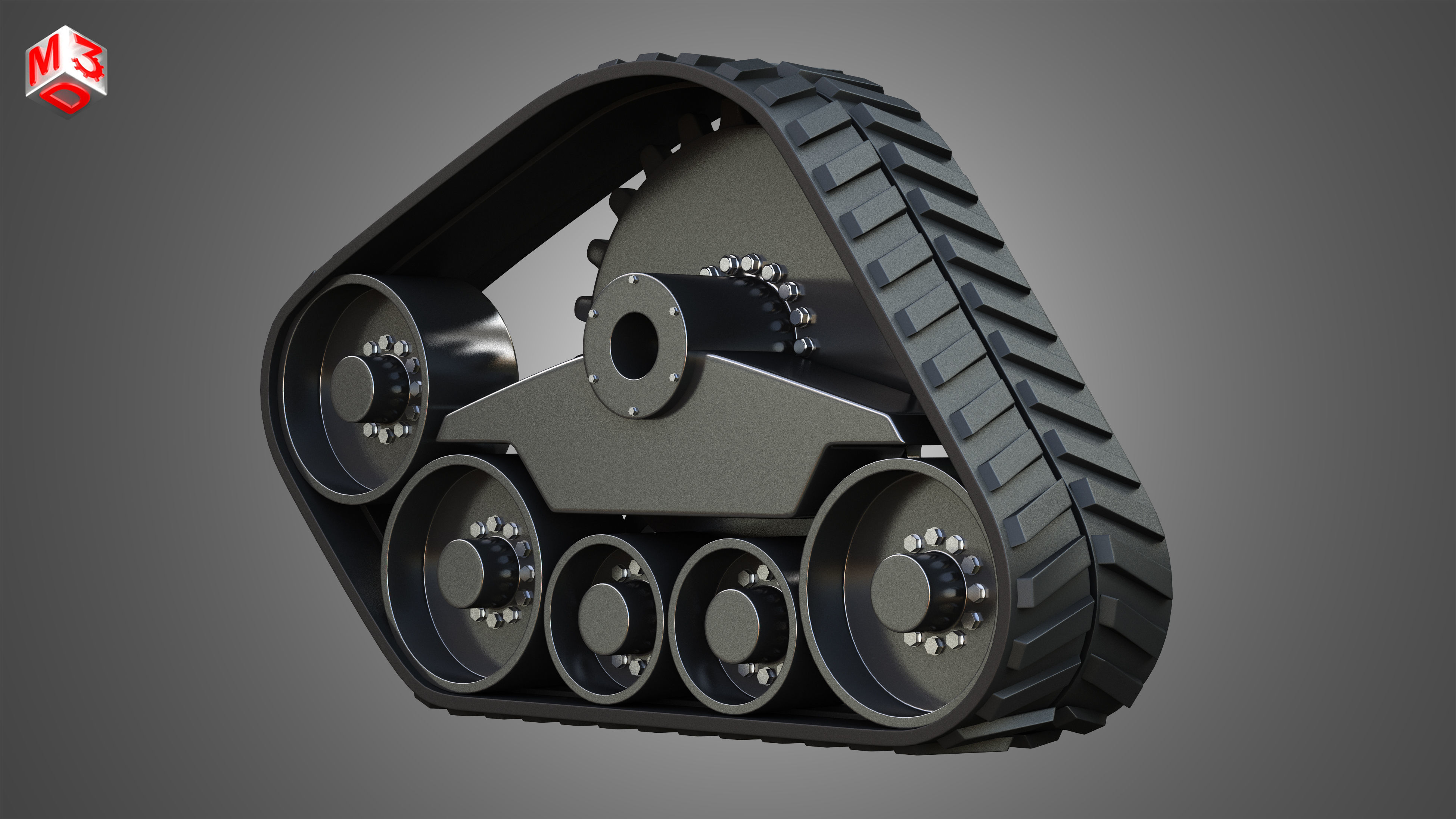  Rubber Track System 3 - Combine Harvester - Crawler Tractor  3D model_2
